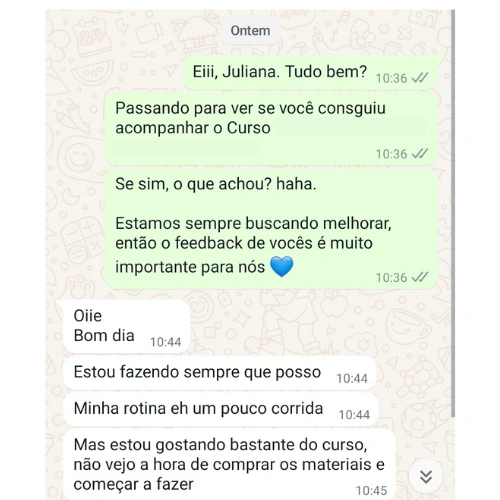Depoimento de aluna sobre o Velarte Essencial