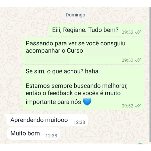 Depoimento de aluna sobre o Velarte Essencial