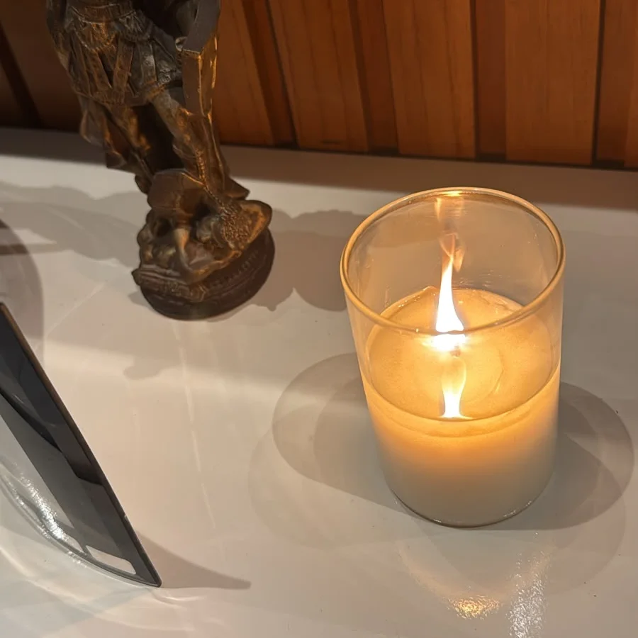 Vela artesanal produzida no curso Velarte Essencial